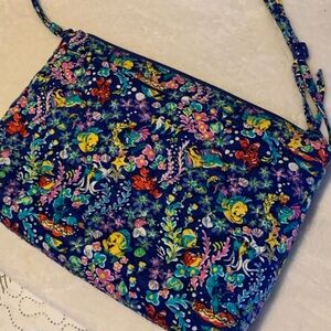 Navy Floral Quilted Crossbody Vera Bradley x Disney with Multicolor Print
